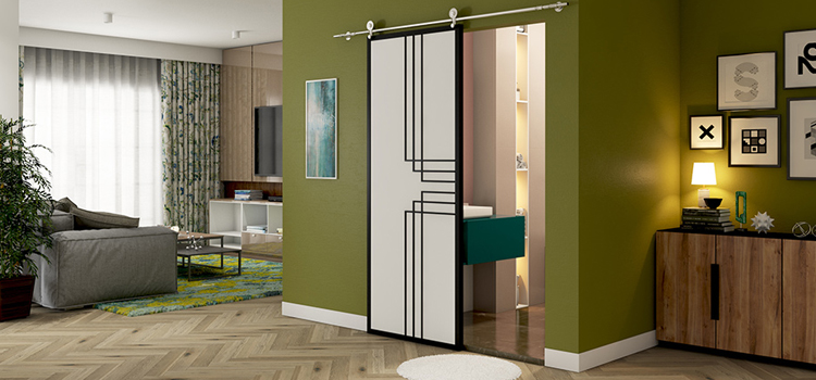 sliding bathroom door installation in Waterford